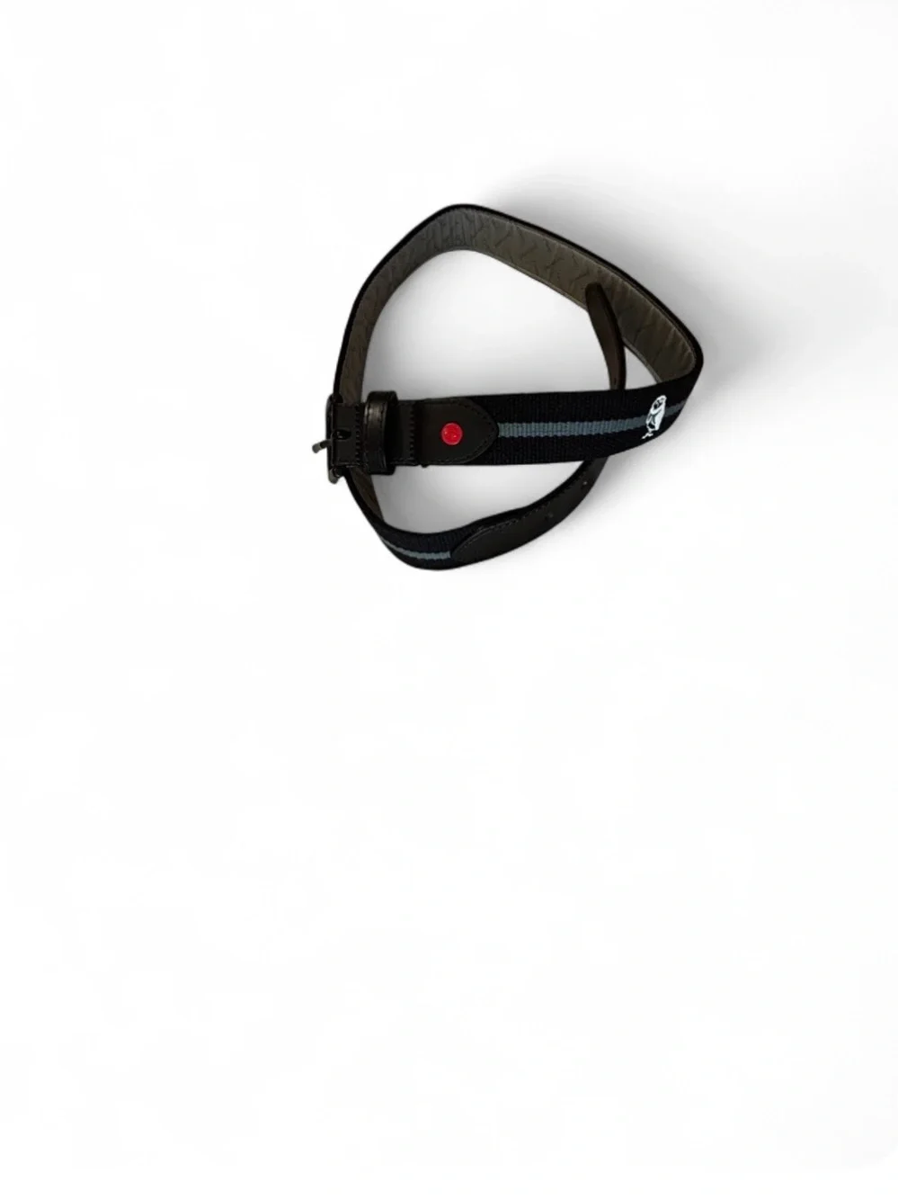 Men's Black Belt with Blue Stripe - Casual Webbing Strap
